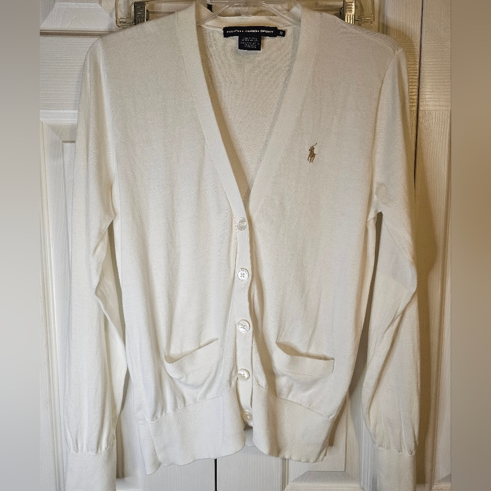Ralph Lauren Sport Women's light cotton Academia cardigan. preppy, old money - Picture 13 of 16